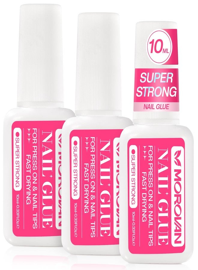 Morovan Super Strong Nail Glue: Nail Glue for Press On Nails Acrylic & Fake Nails - Long-Lasting Fast-Drying Formula No UV Light Needed Ideal for Beginners DIY & Salon Use